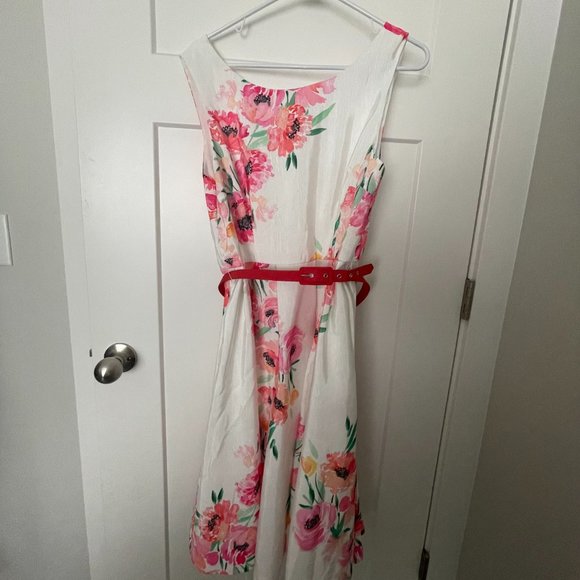 Gorgeous Modcloth L Floral Belted Sleeveless Dress - Picture 4 of 8